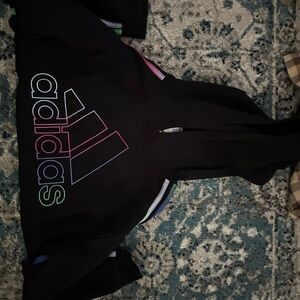 Adidas Black Hoodie with Colorful Logo